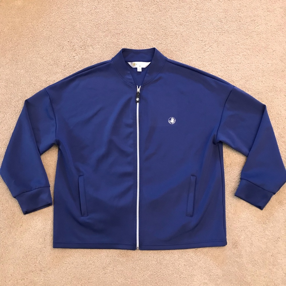 Body Glove Athletic Jacket Size M Blue Pockets Unlined Zip Up Stretch Outdoor